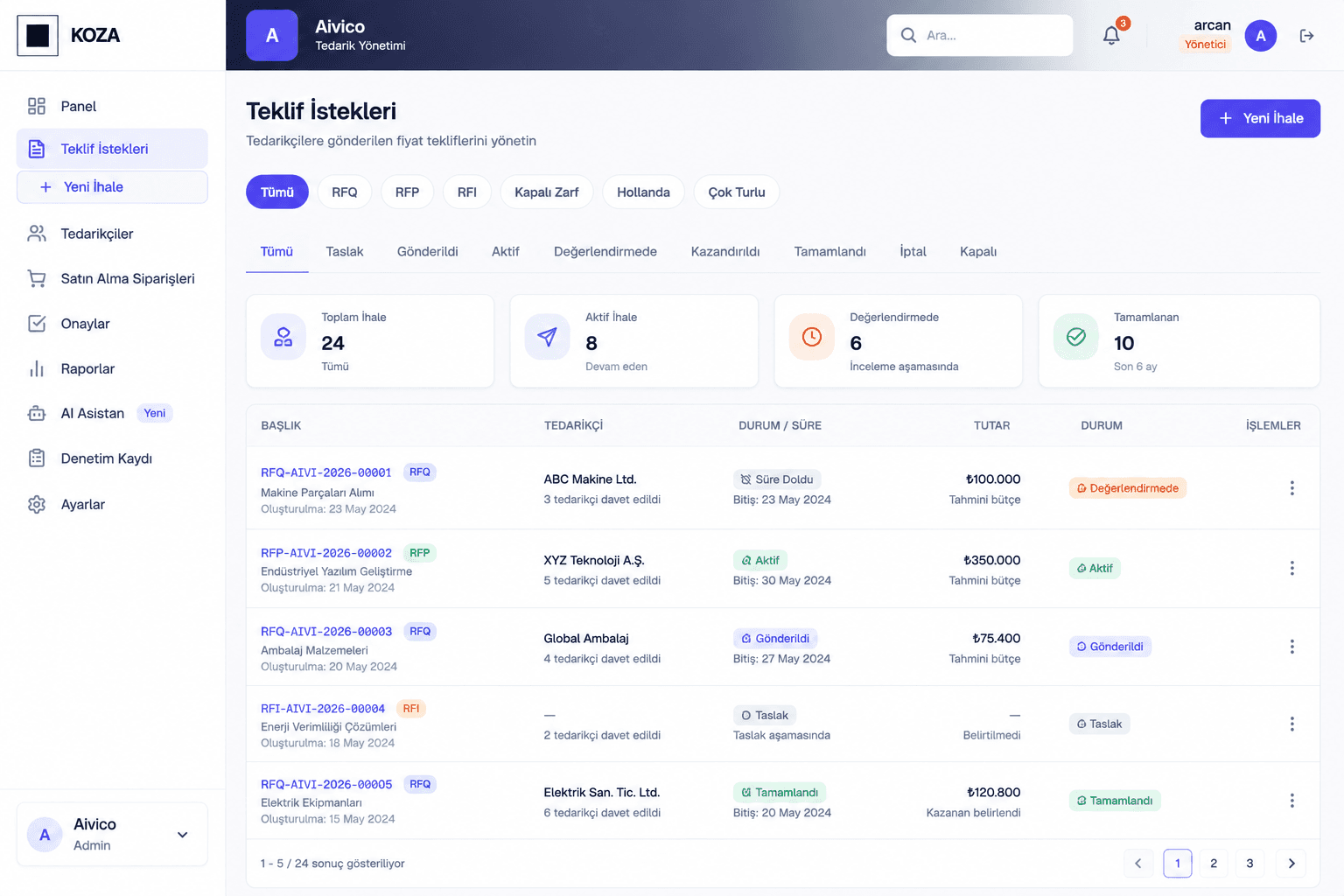 KOZA Smart Procurement & Purchasing Platform galeri görseli 3